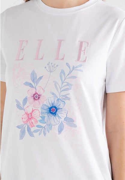 ELLE Leisure Logo Graphic ''Spring Floral'' Print Tee