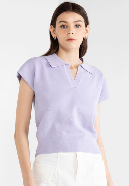 VOIR JEANS Hey Summer Collection: V-Neck Short Sleeves Boxy Top