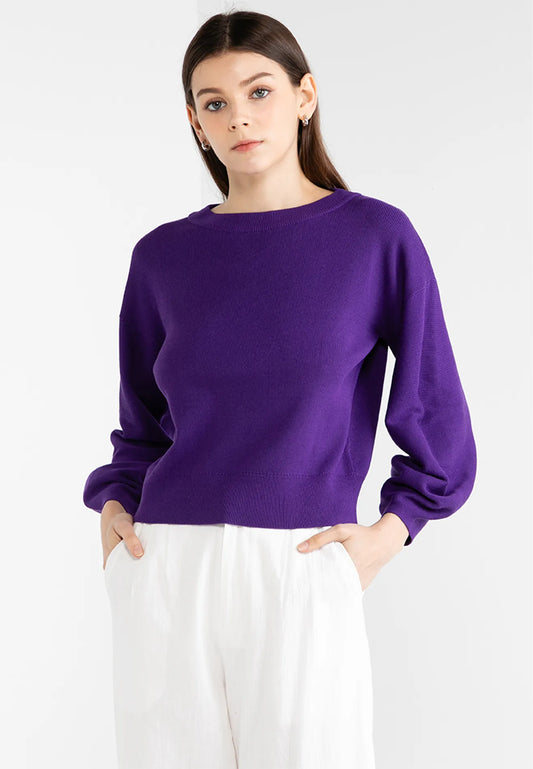 VOIR JEANS Hey Summer Collection: Plain Solid Colour Knitted Sweatshirt