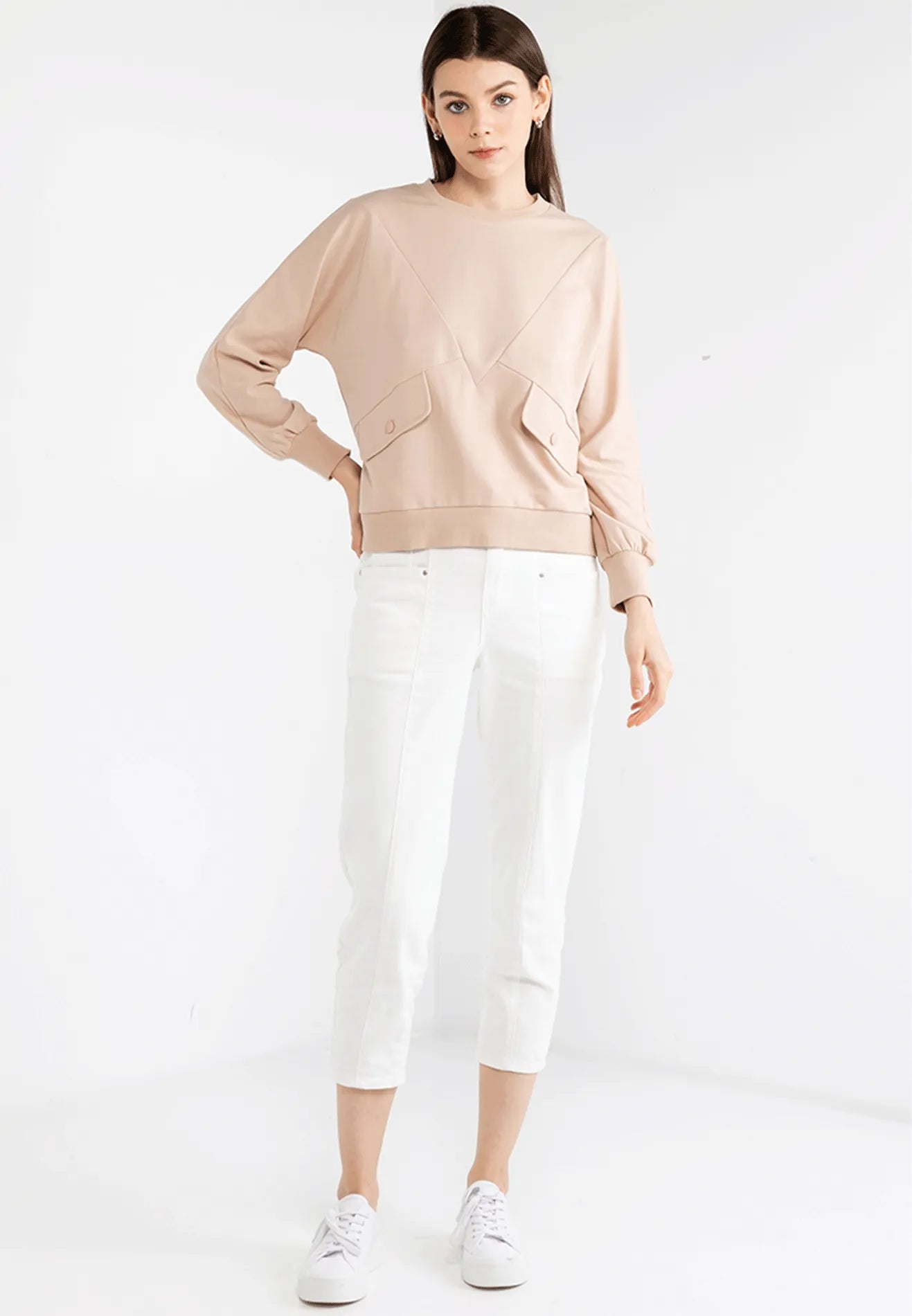 VOIR JEANS Hey Summer Collection: Plain Cotton Sweatshirt