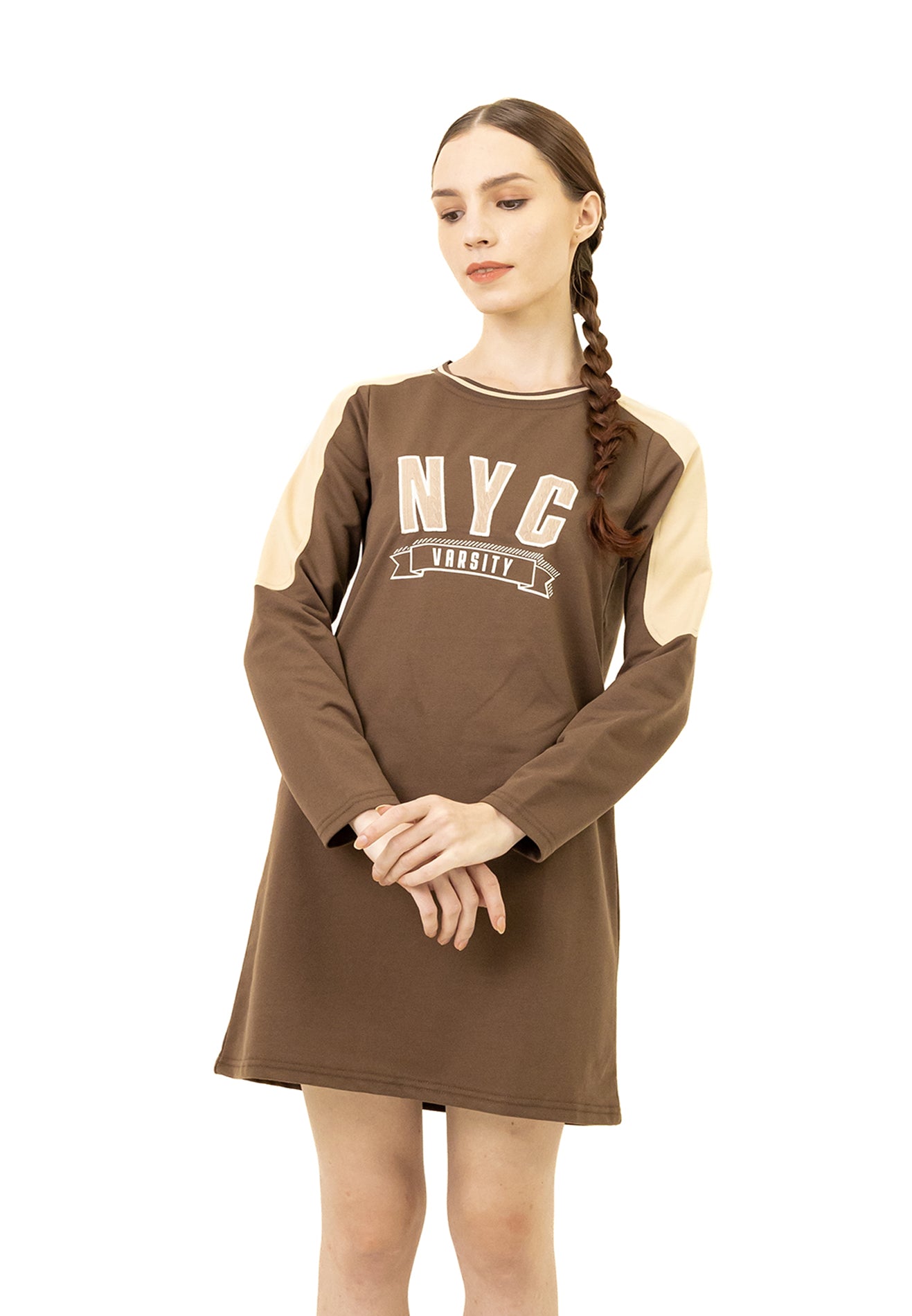 VOIR JEANS Graphics ''NYC Varsity'' Sweat Dress Top