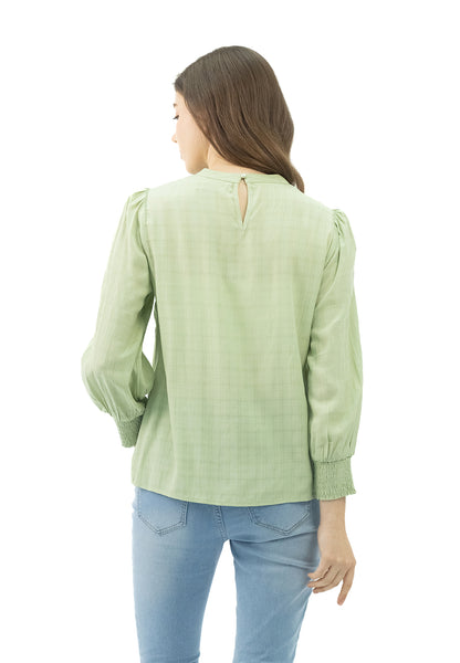 DAISY By VOIR Shirred Flounce Sleeves Blouse