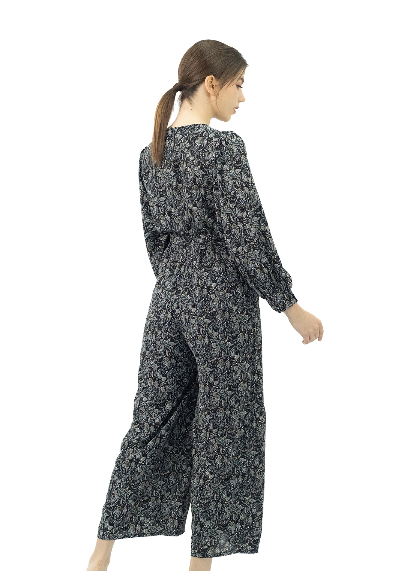DAISY BY VOIR All Over Print Belted Culotte Jumpsuit