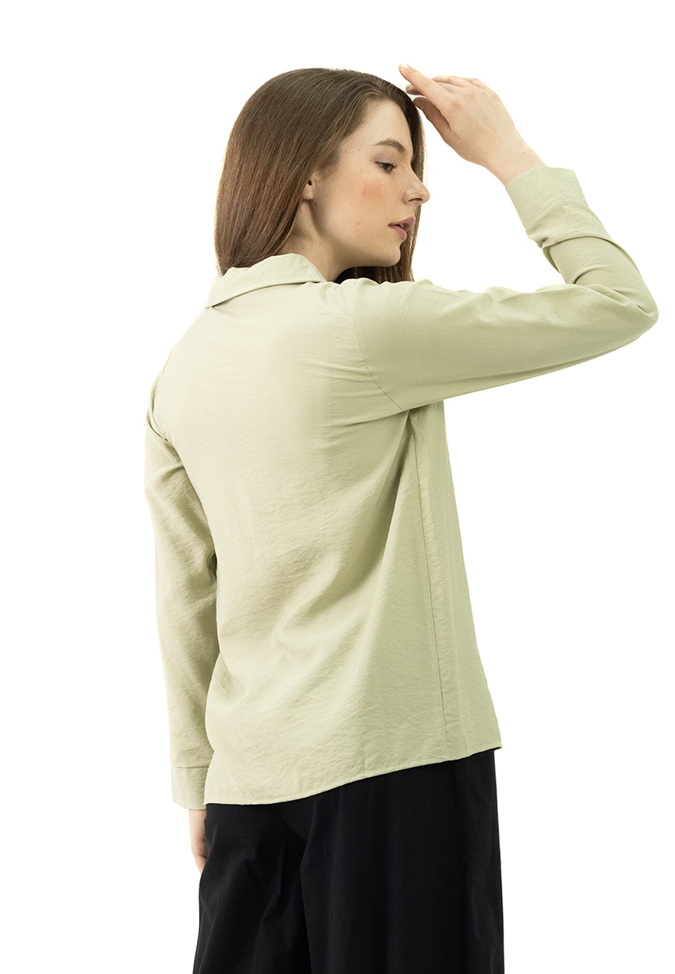 DAISY By VOIR Notched Neck Long Sleeves Blouse
