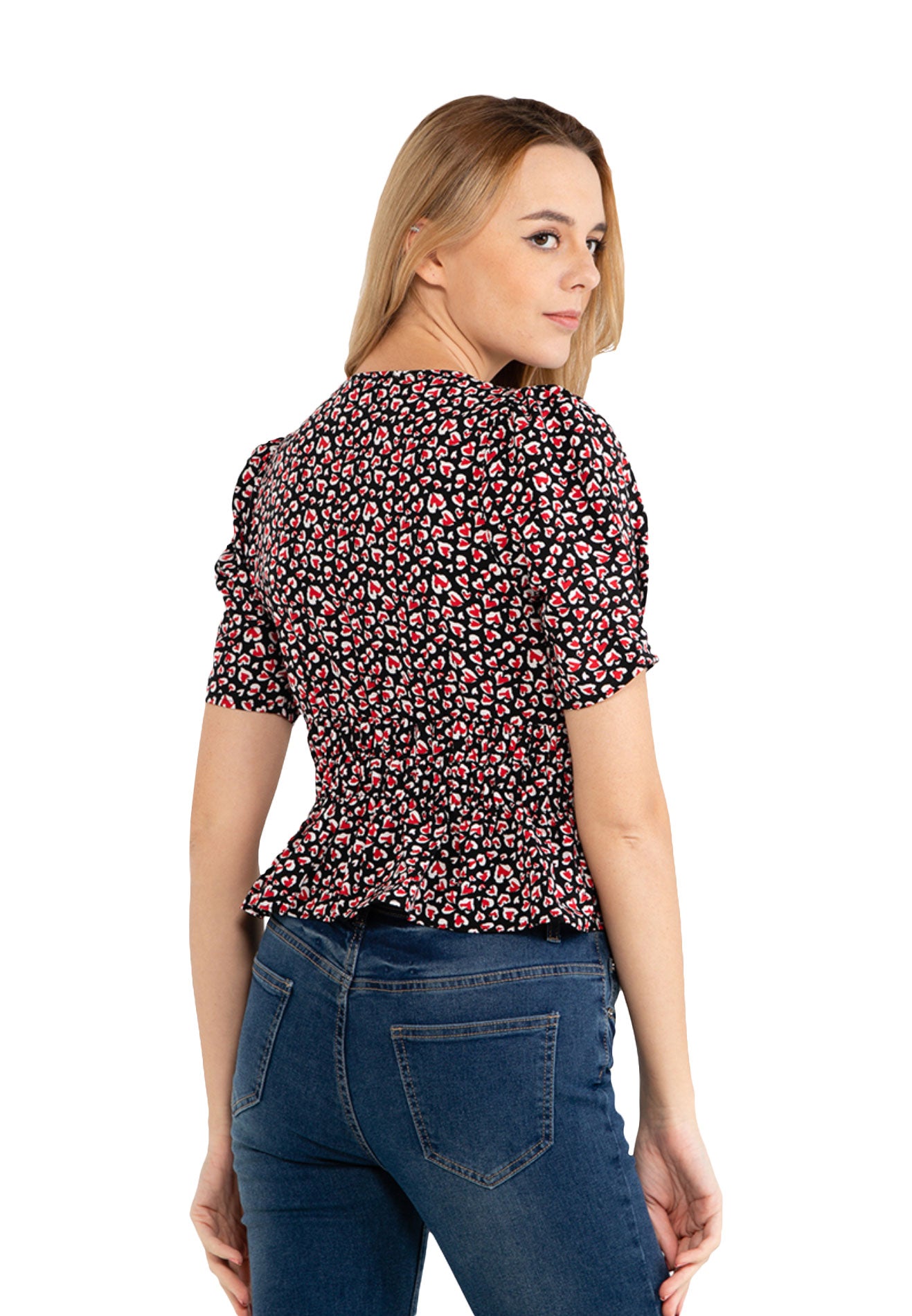 voir-jeans-heart-print-ruffle-hem-top