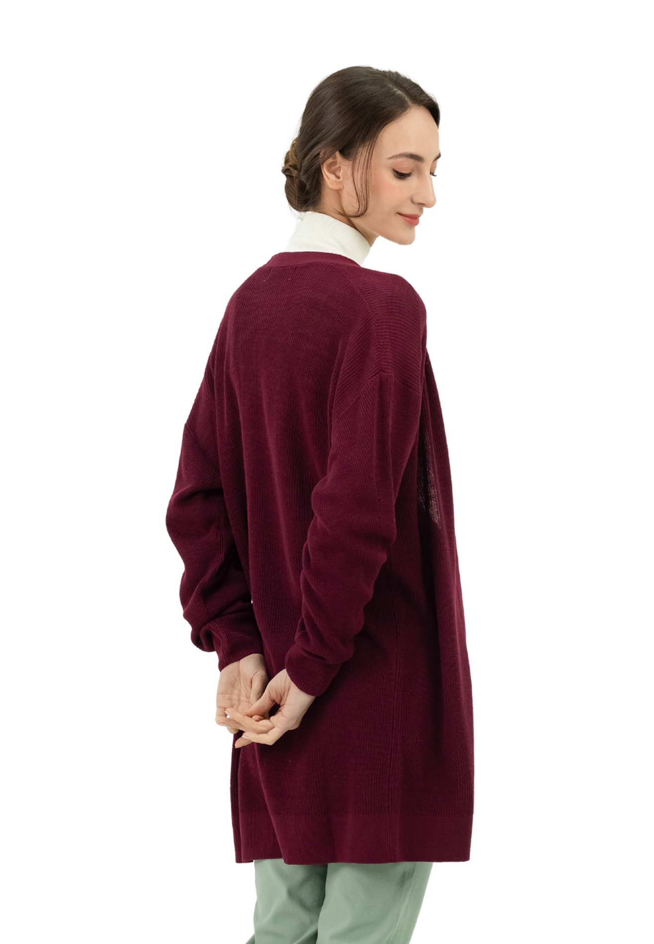 DAISY By VOIR Buttonless Open Flare Cardigan Sweater