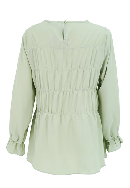 DAISY BY VOIR Tiered Lettuce Trim Blouse