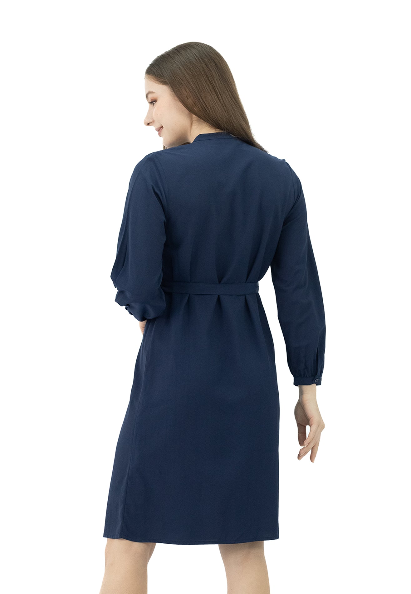 DAISY BY VOIR Band Collar Belted Dress