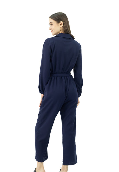 DAISY BY VOIR Buttoned Front Self Belted Jumpsuit