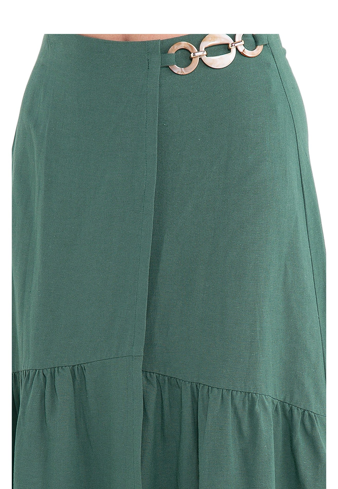 ELLE Apparel Overlapping Midi Skirt