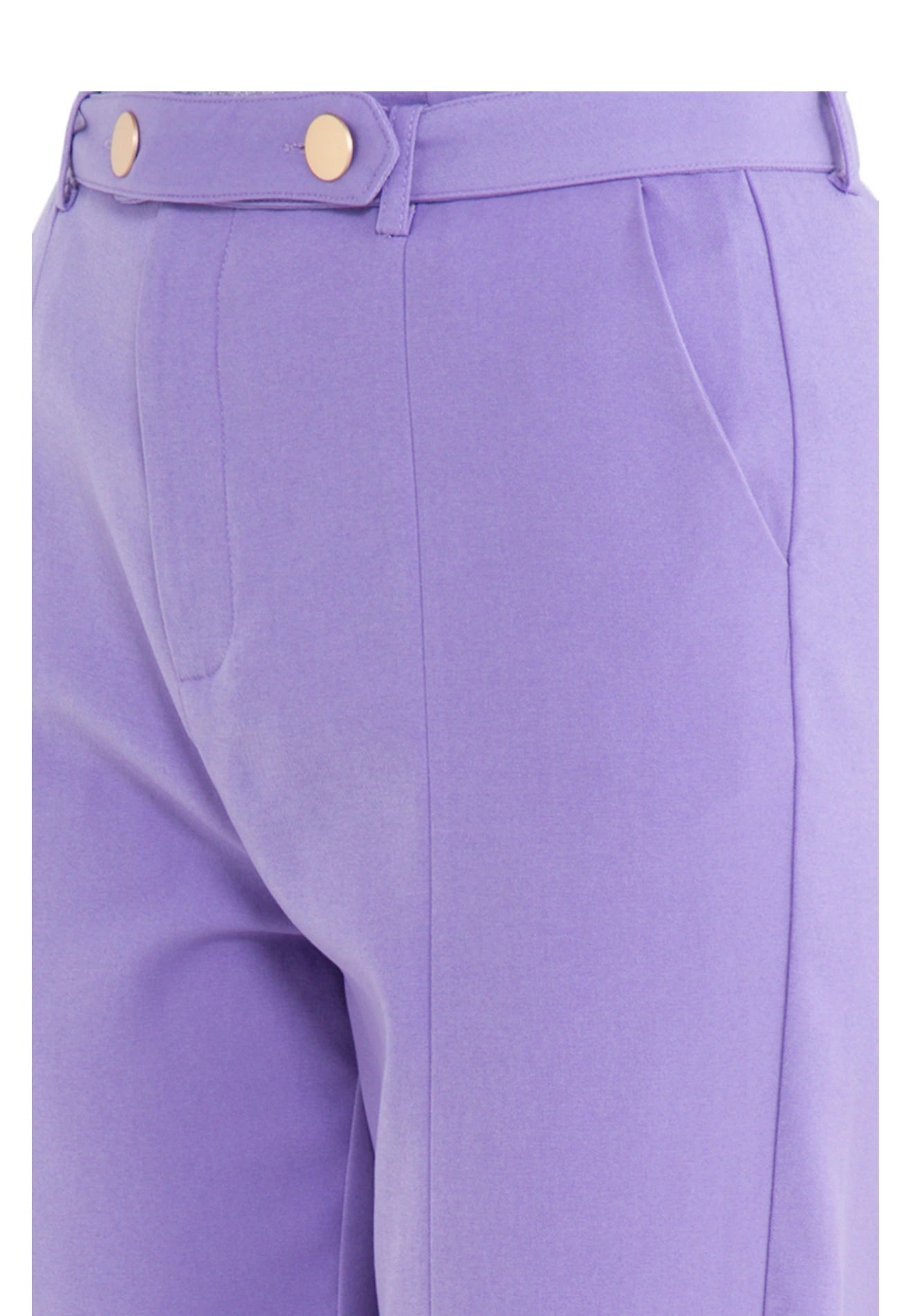 ELLE Apparel Belted Split-Hem Straight Pants