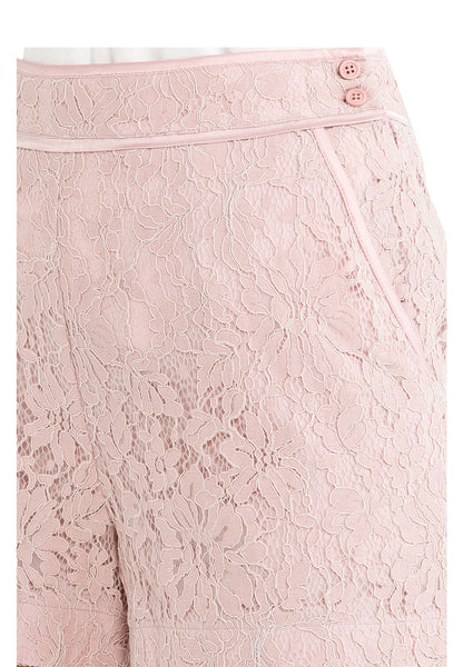 ELLE Apparel Floral Lace Shorts with Side Zipper