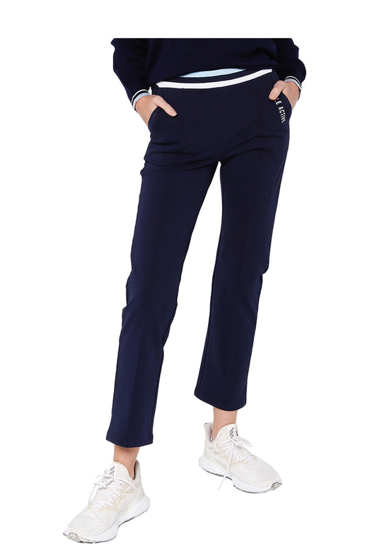 ELLE Active Straight Pants With Colorblock Waist