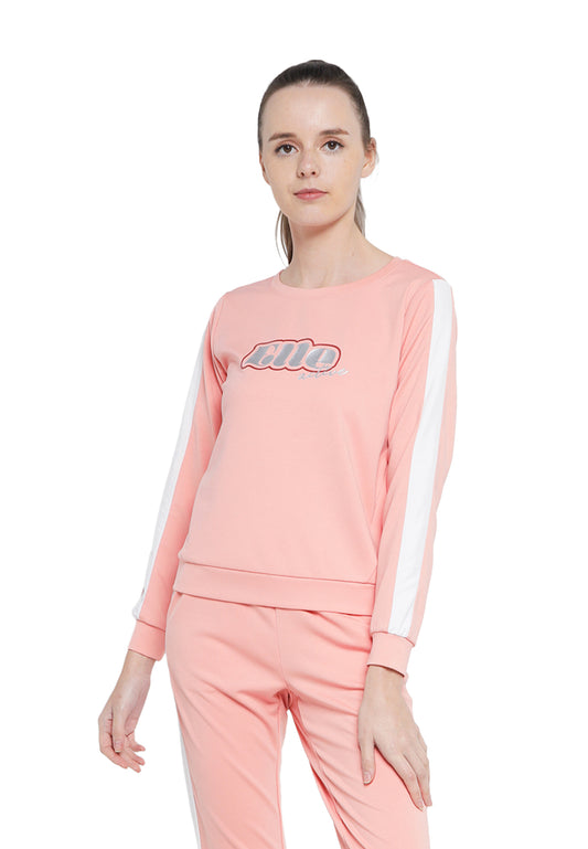 ELLE Active LOGO Sweater Top with Piping