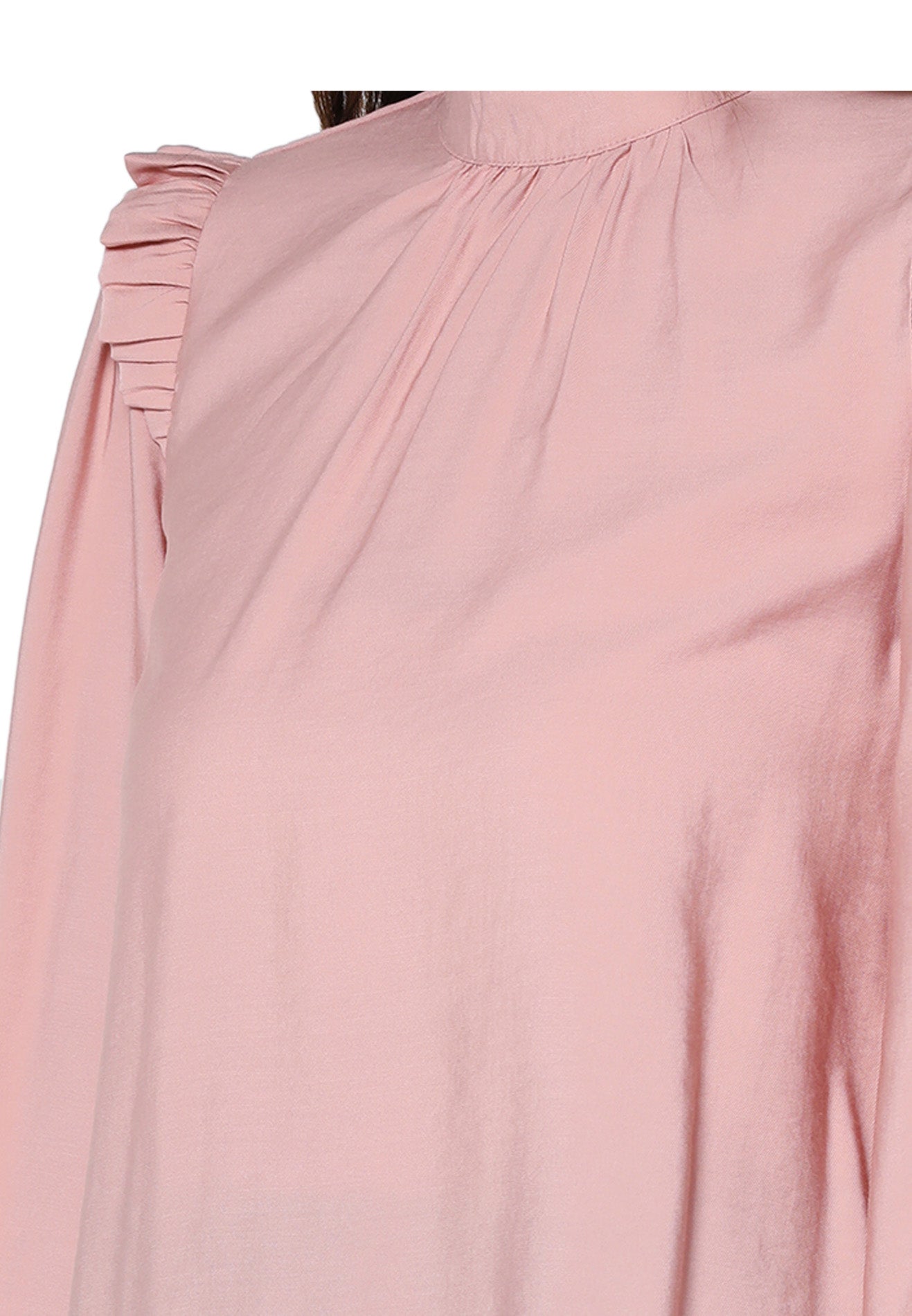 ELLE High Neck Ruffle Long Sleeves Blouse