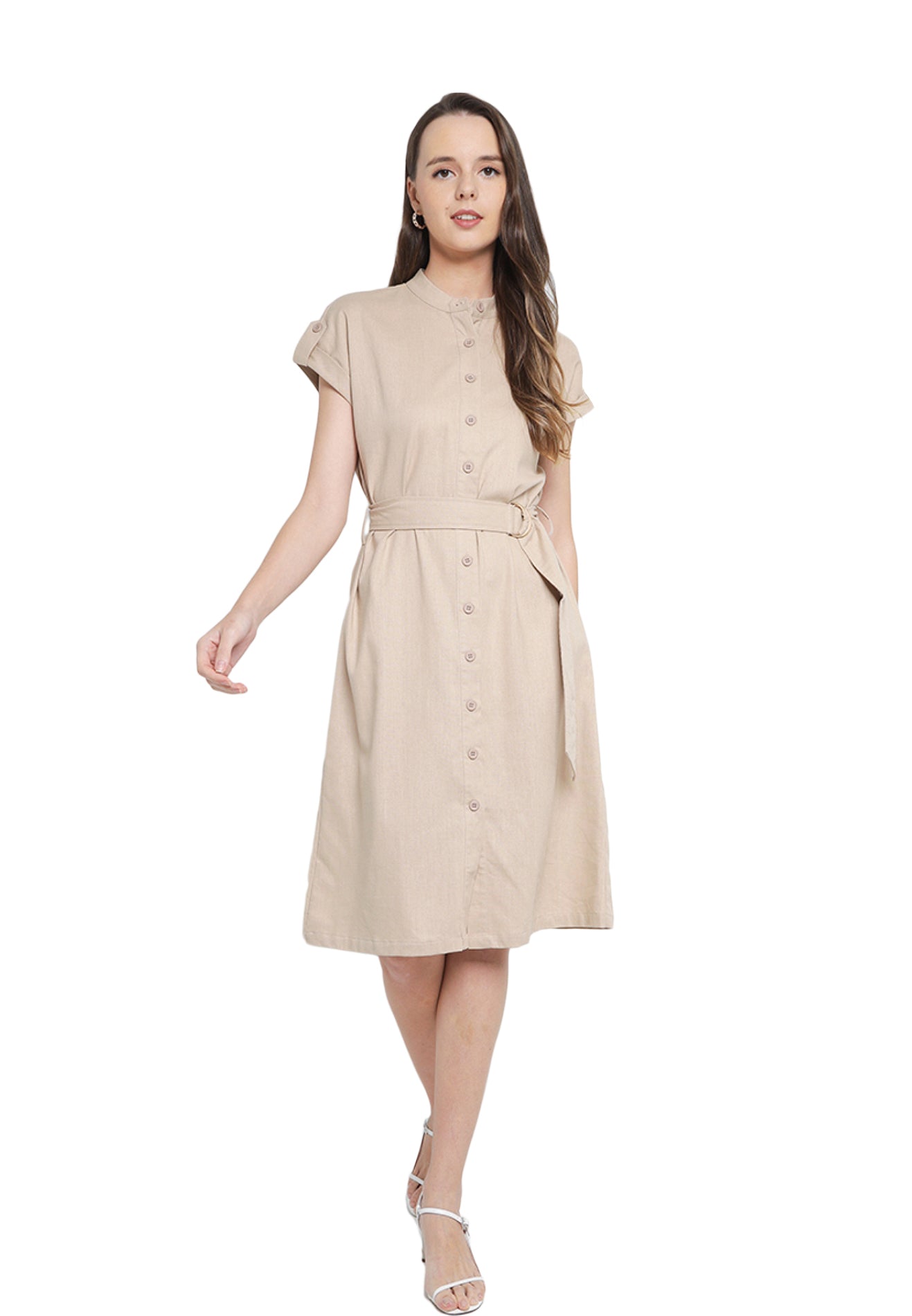 ELLE Apparel Mandarin Collar Shift Dress