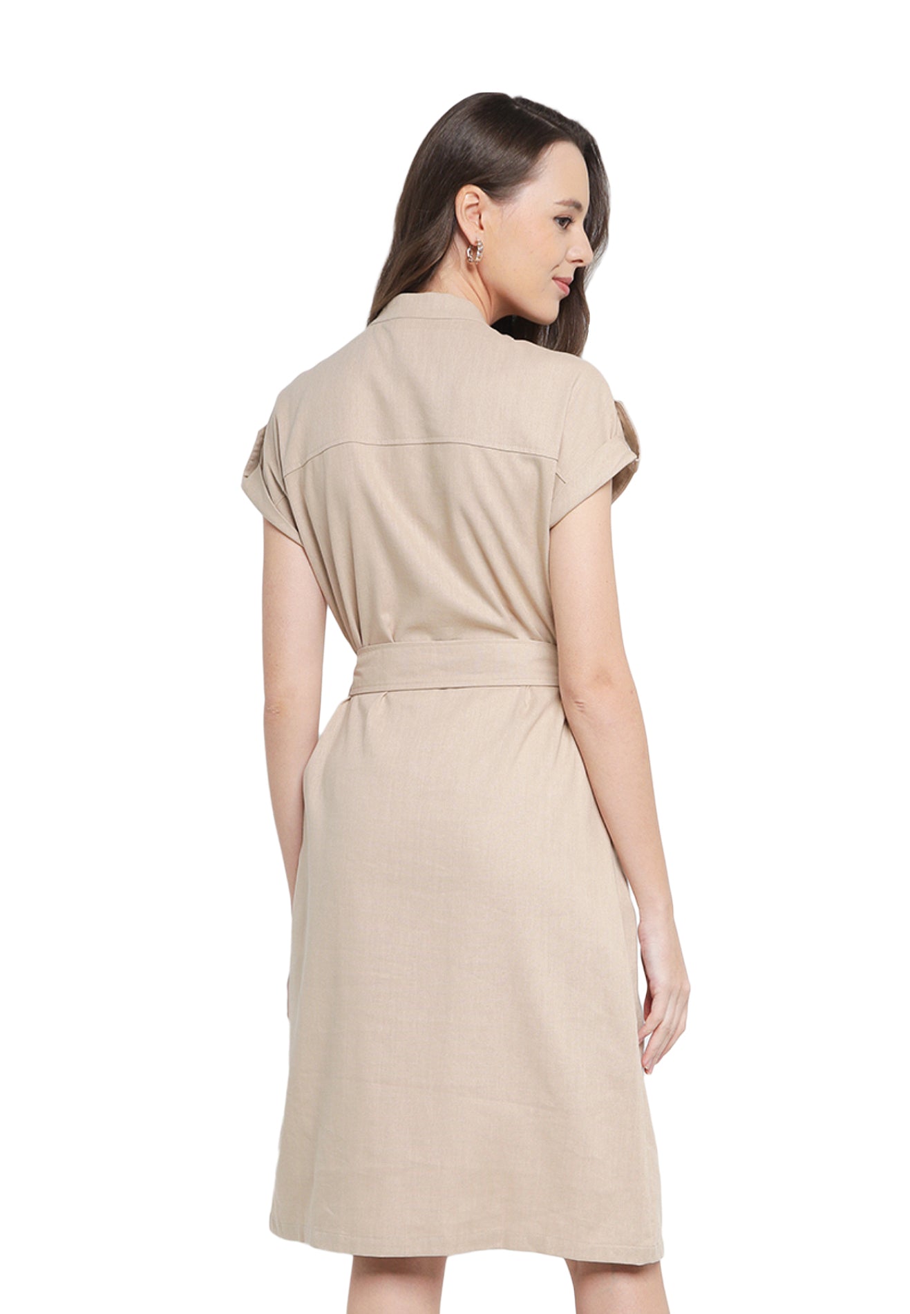 ELLE Apparel Mandarin Collar Shift Dress