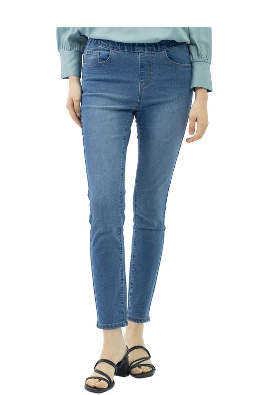 DAISY By VOIR High Rise Slim Cut Elastic Jeans Jegging