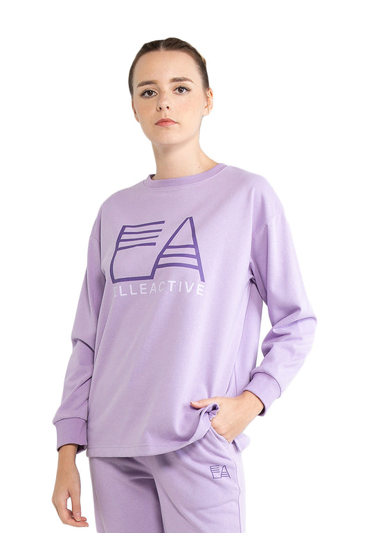 ELLE Apparel Active Logo Oversized Basic Sweatshirt