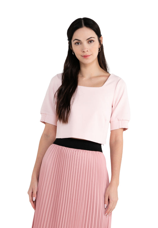ELLE Apparel Plain Square Neck Crop Top