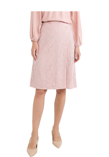 ELLE Apparel Floral Lace Split Hem Midi Skirt