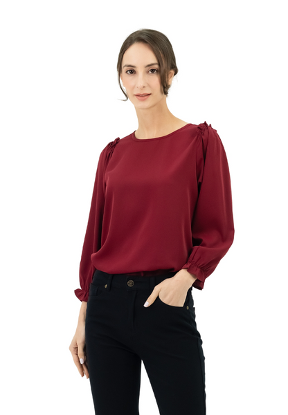 DAISY BY VOIR Delilah Ruched Trim Glam Blouse