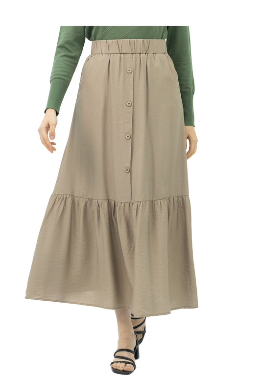 DAISY By VOIR Long Button Down Tiered Skirt