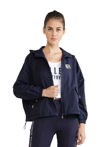 ELLE Active Cinch Hem Hooded Jacket
