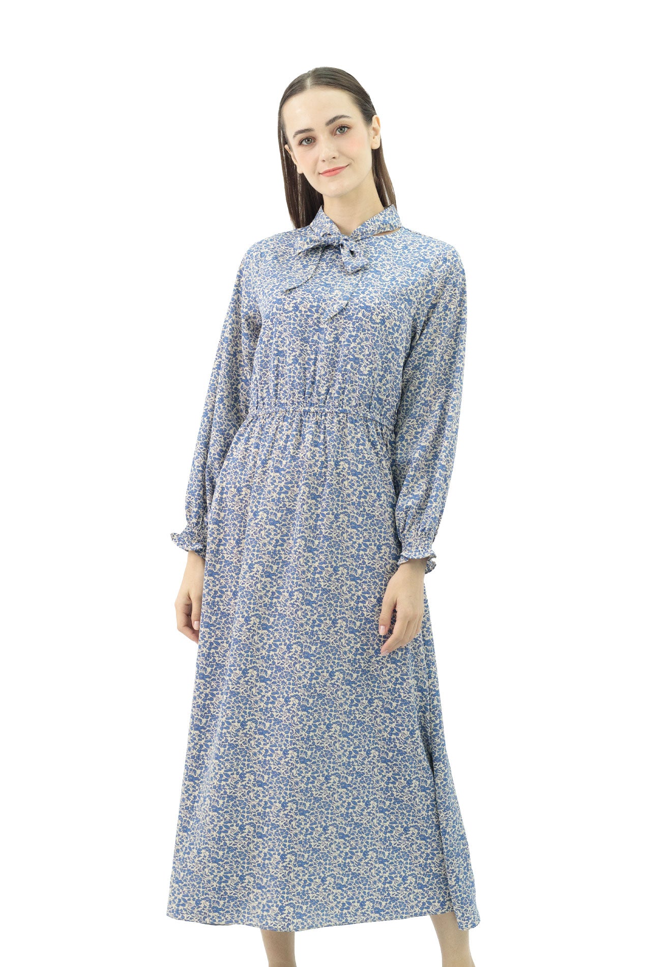 DAISY BY VOIR Tie Neck Long Sleeves Vintage Dress