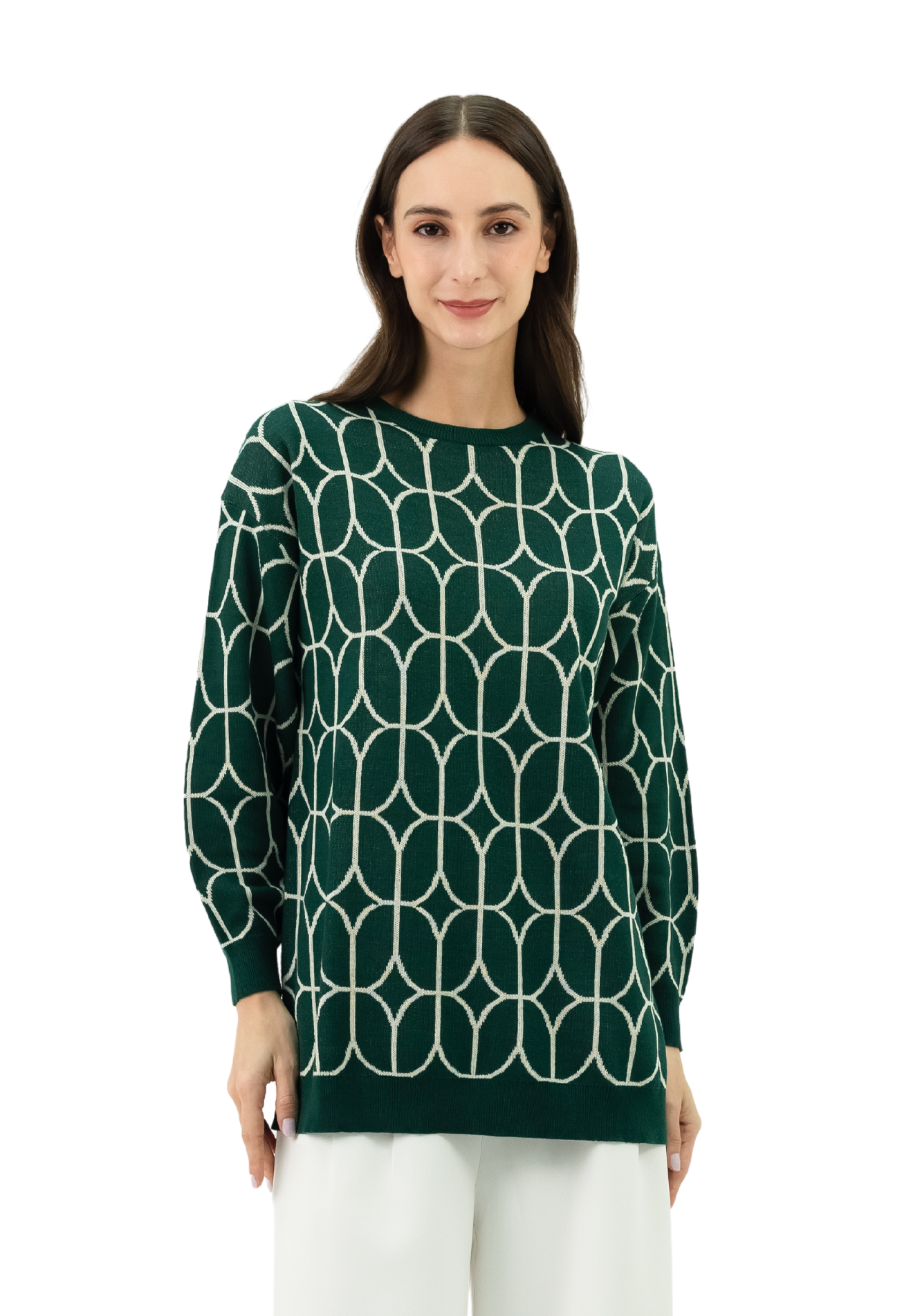 DAISY By VOIR All Over Geometric Block Knit Top