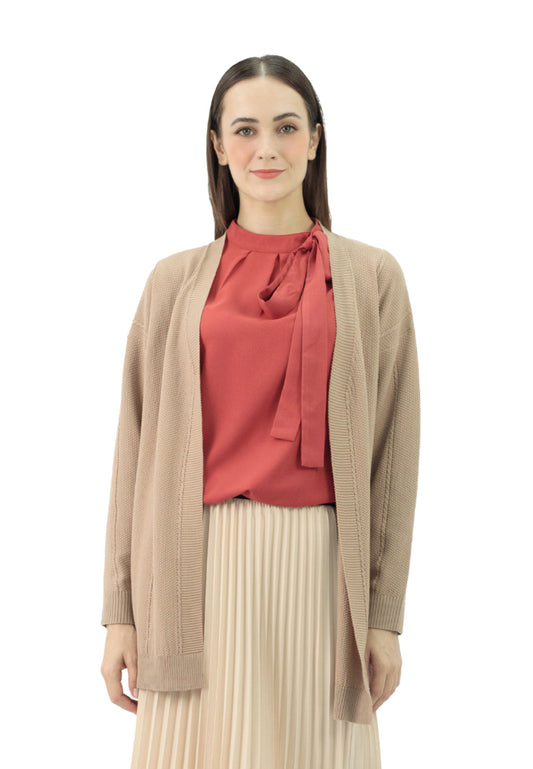 DAISY By VOIR Long Sleeves Open Knit Cardigan