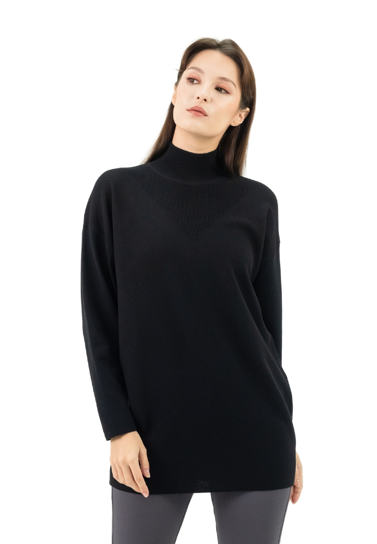 DAISY By VOIR High Turtle Neck Knit Top