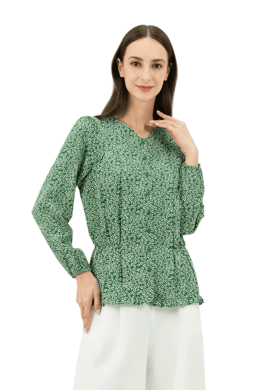 DAISY By VOIR Elastic Ruched Pleated Blouse