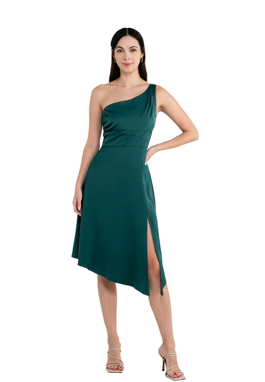 ELLE Apparel Asymmetrical Dress with Slit