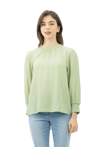 DAISY By VOIR Shirred Flounce Sleeves Blouse