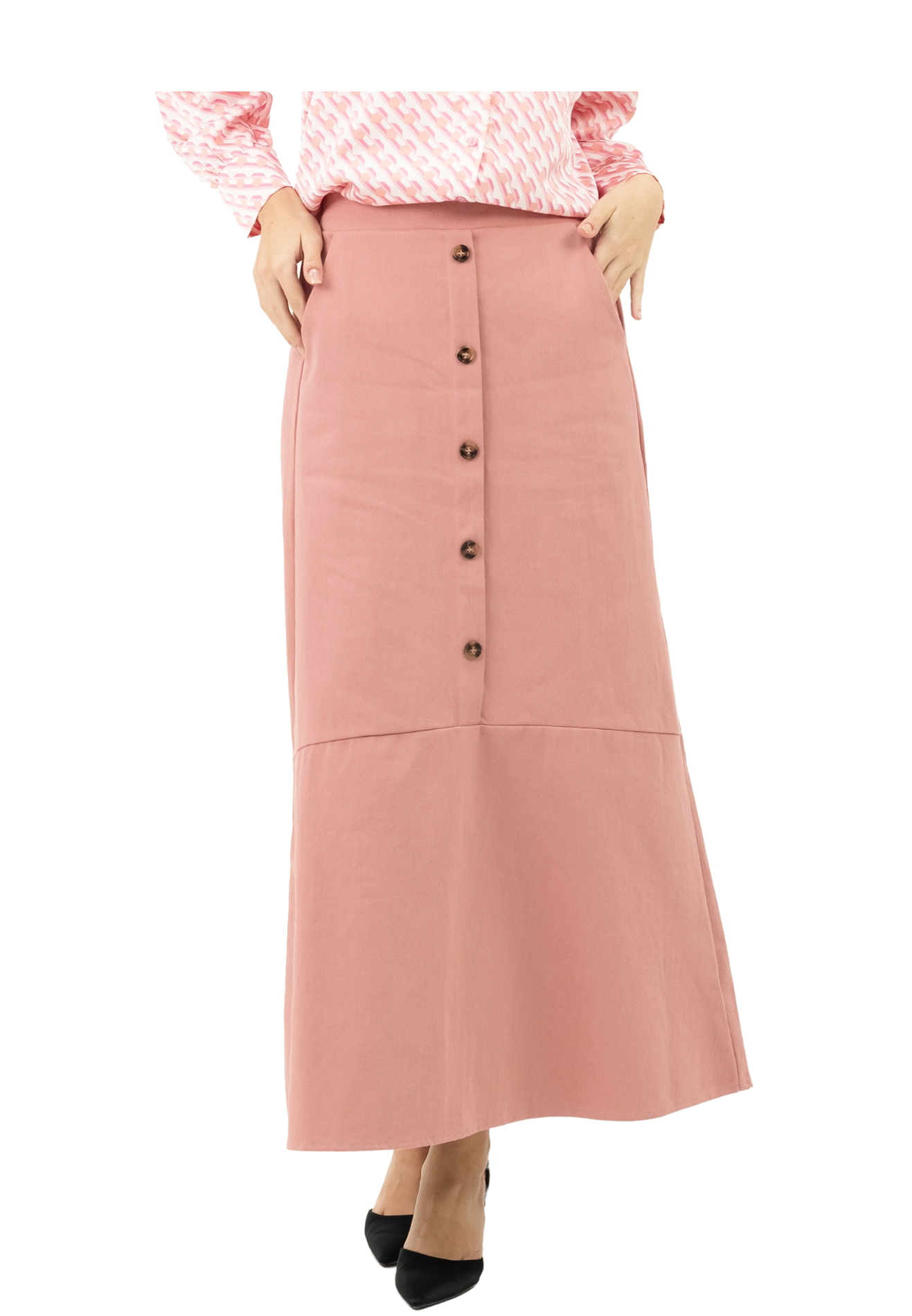 DAISY By VOIR Button Down Peplum Skirt