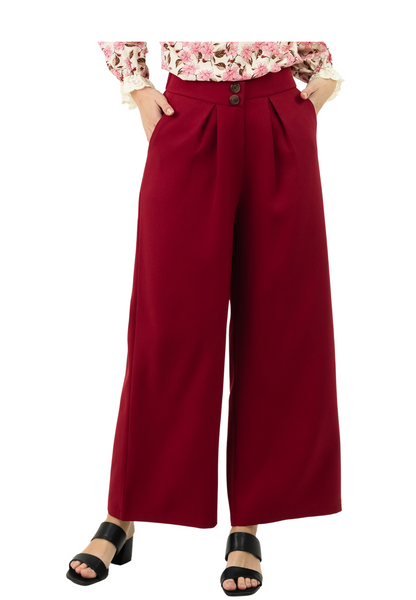 DAISY By VOIR Buttoned Pleated Flare Pants