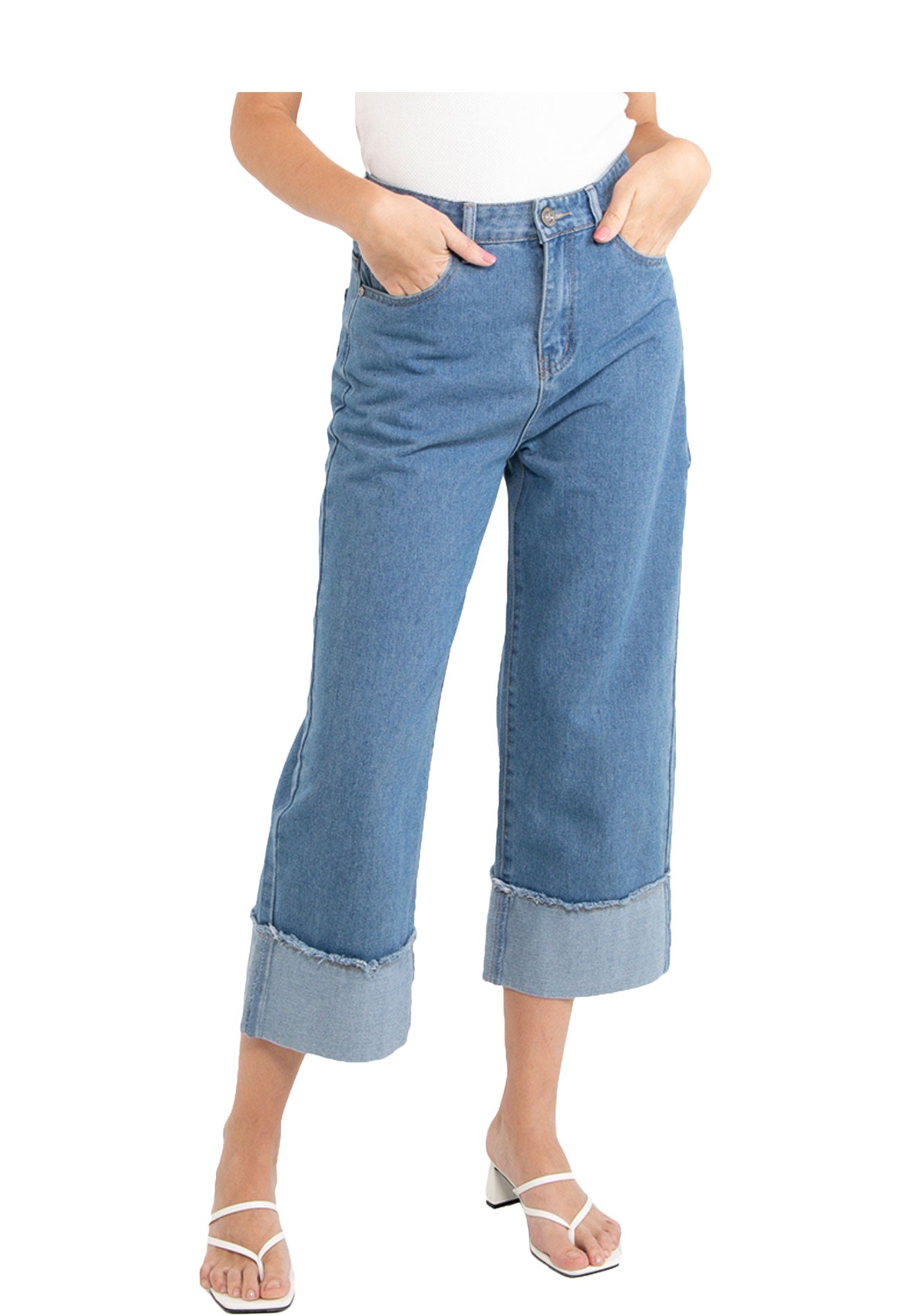 VOIR JEANS Wide Leg Denim Jeans