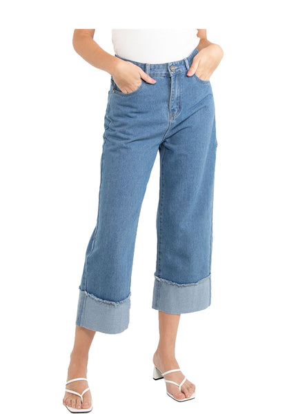 VOIR JEANS Wide Leg Denim Jeans