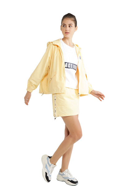 ELLE Active Cinch Hem Hooded Jacket