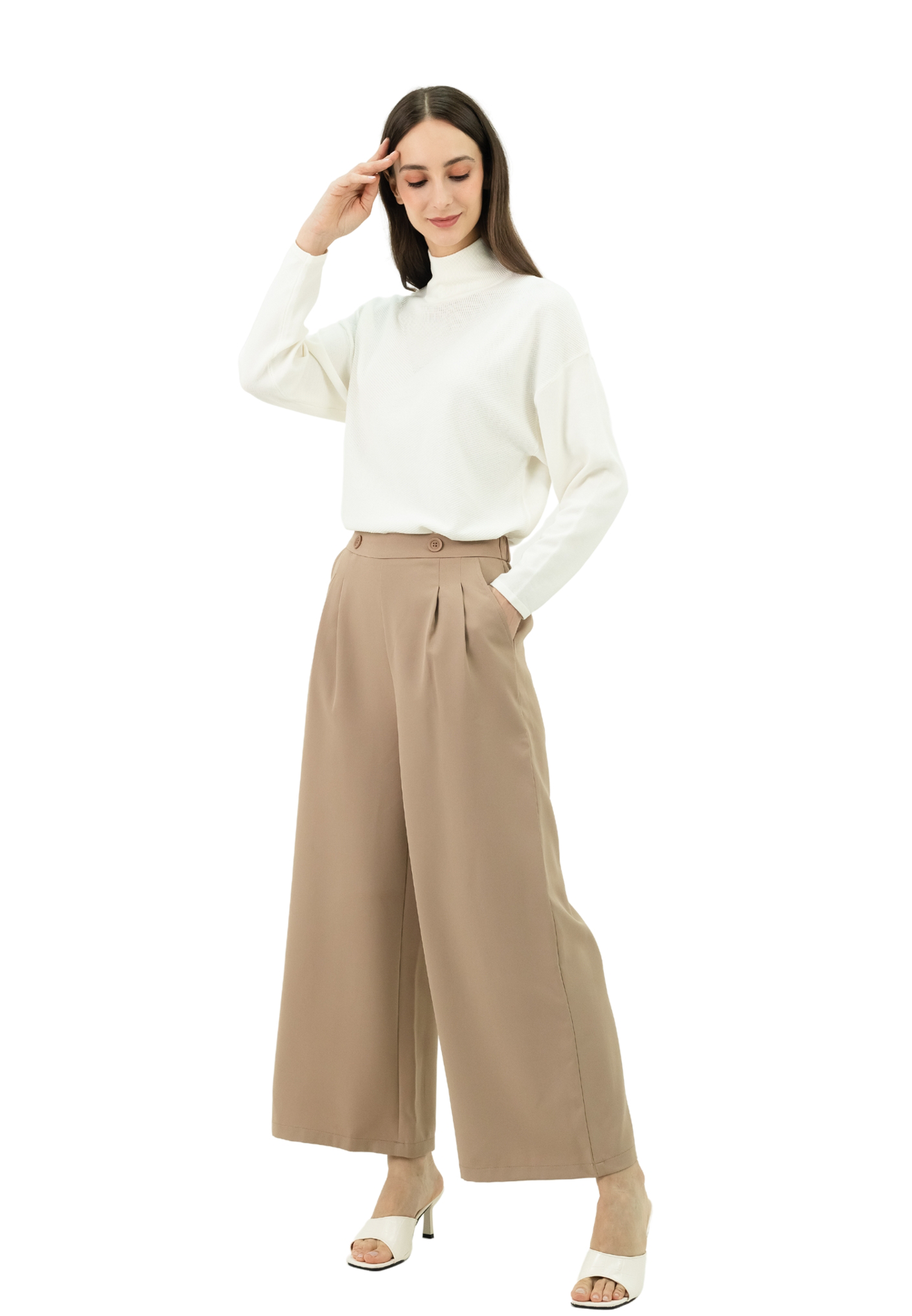 DAISY By VOIR Pleated Wide Leg Trousers
