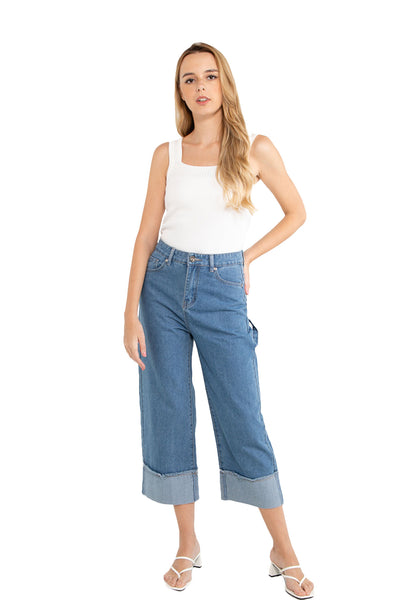 VOIR JEANS Wide Leg Denim Jeans