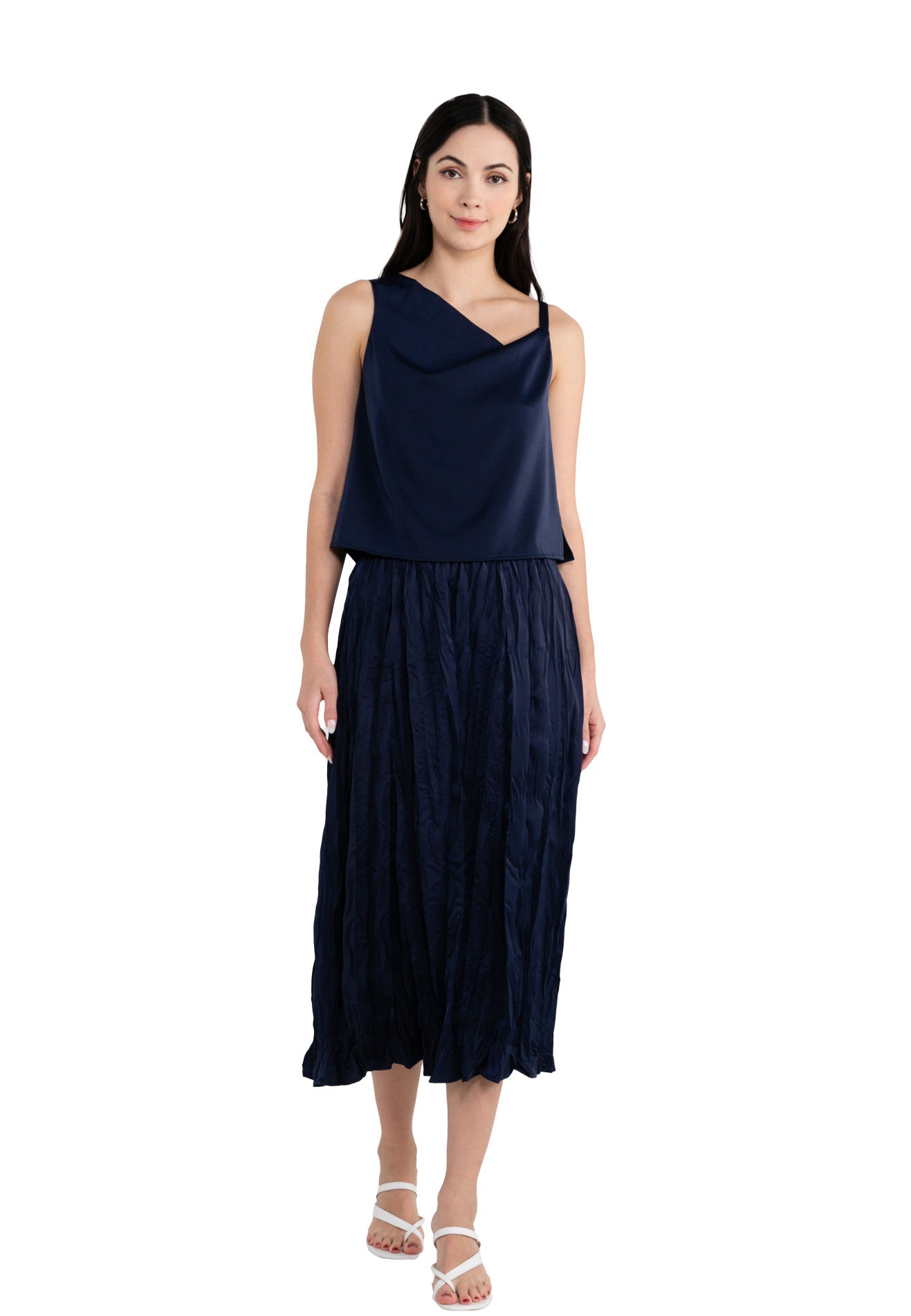 ELLE Apparel High Waist Wine Tassel Long Skirt