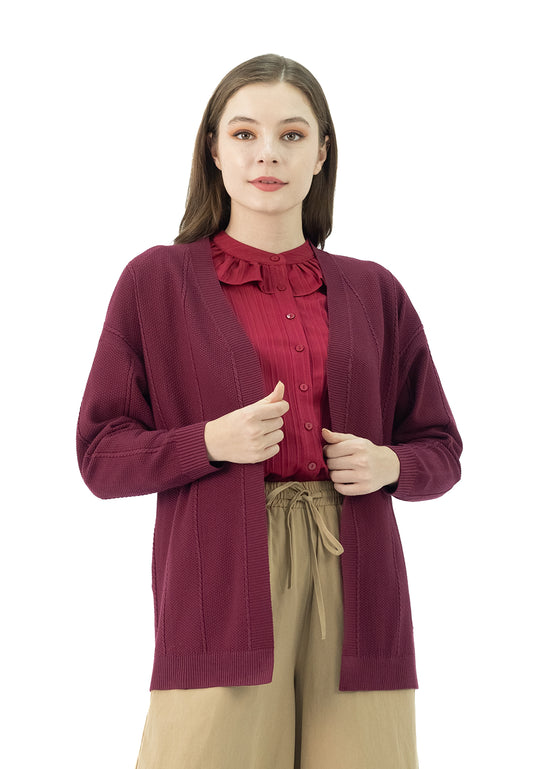 DAISY By VOIR Long Sleeves Open Knit Cardigan