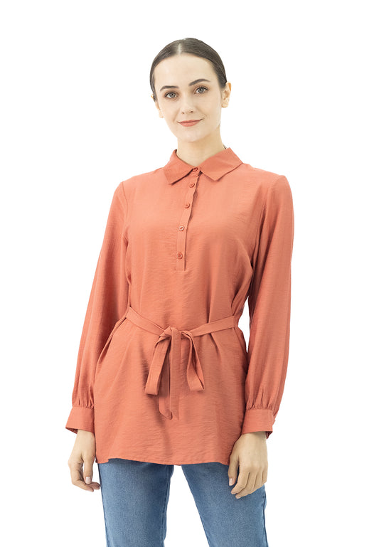 DAISY By VOIR Wing Neck Tie Front Blouse