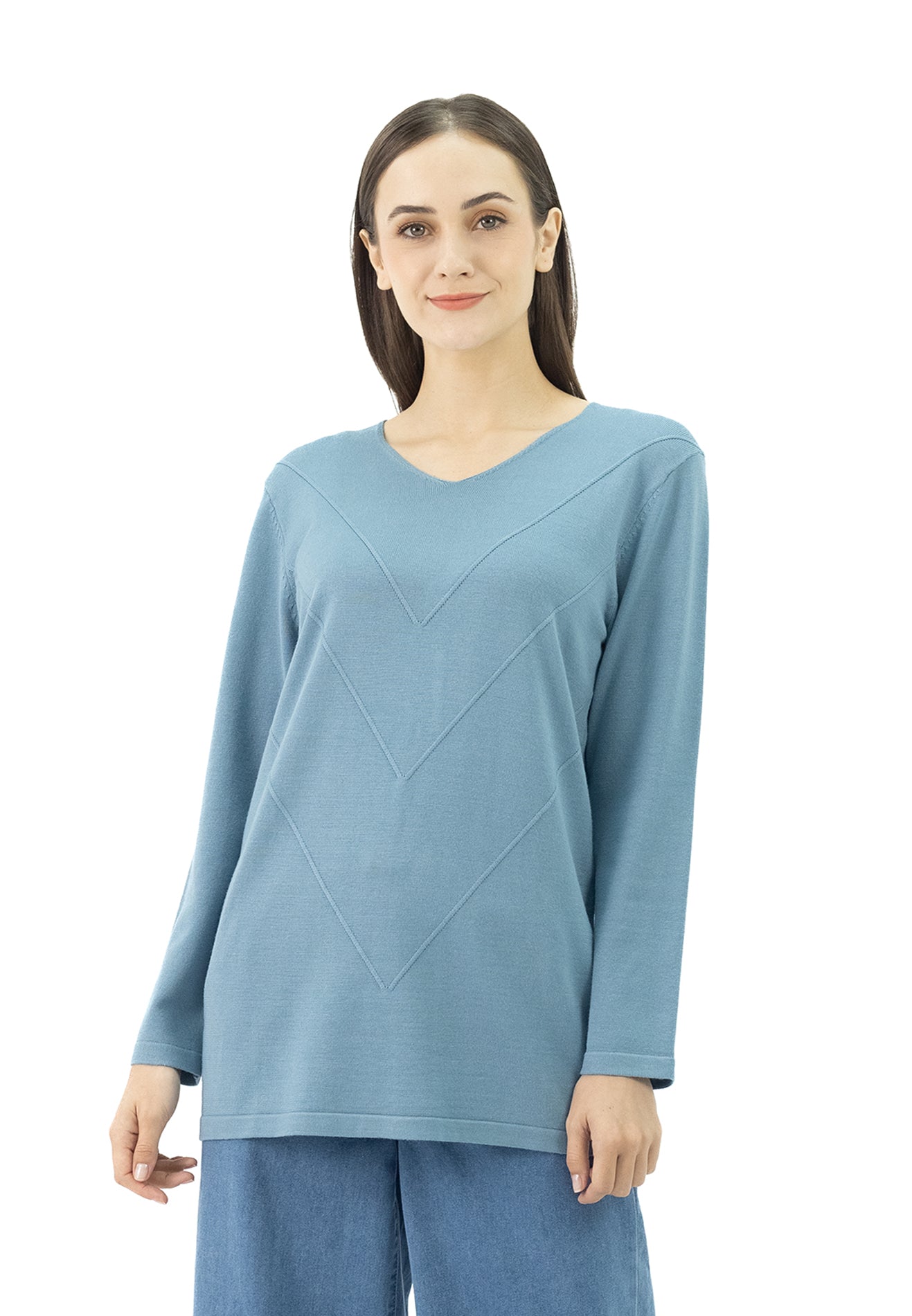 DAISY By VOIR Solid V Neck Jumper Knitted Top