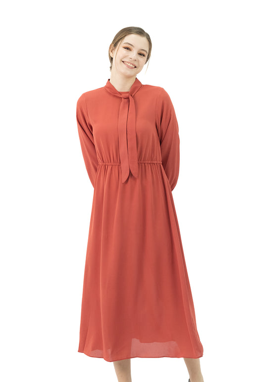 DAISY BY VOIR Tie Neck Long Sleeves Vintage Dress