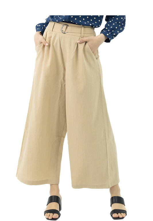 DAISY By VOIR Buckled Waist Wide Leg Pants