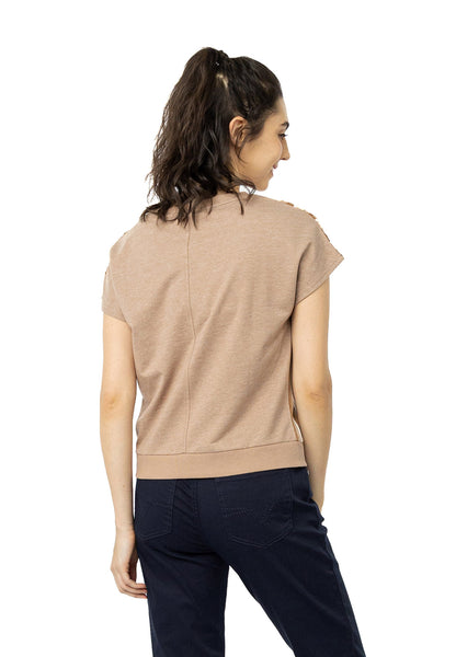VOIR JEANS Multi Striped Knit Top