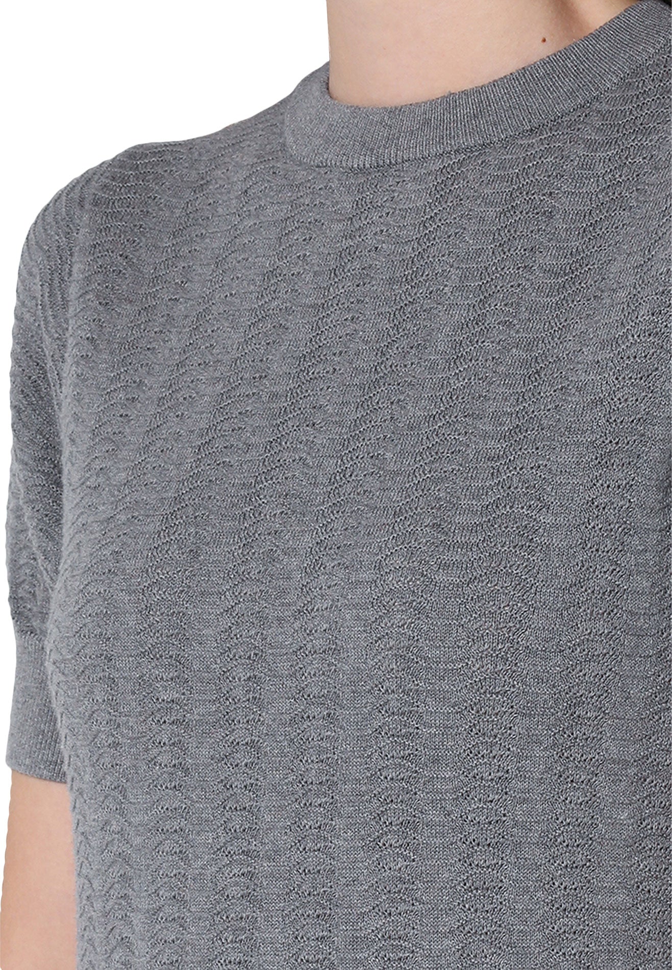 VOIR JEANS Weave Ribbed Yarn Knit Top